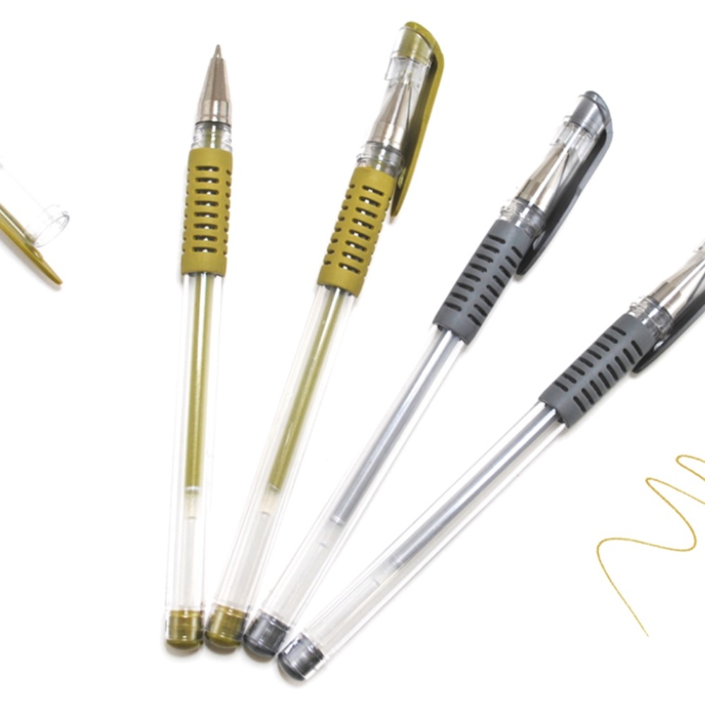 4 pieces Metallic Gel Pens Silver Gold Stylos gel argent et or